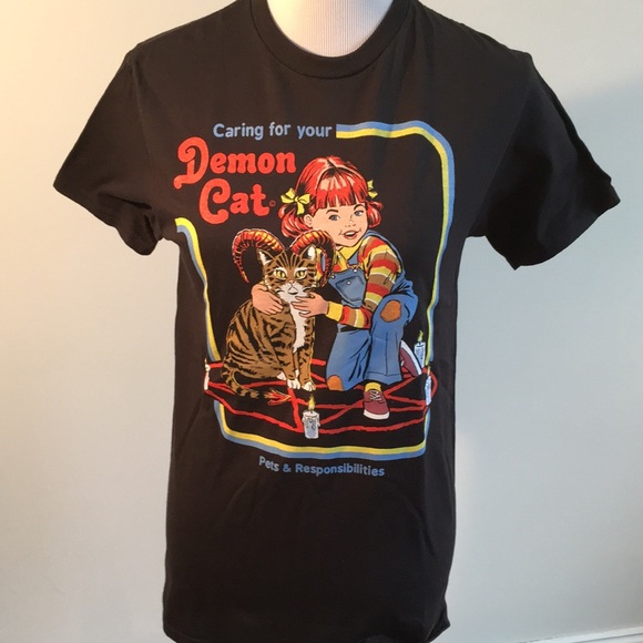 Steven Rhodes Other - “Caring for your demon cat,” by Steven Rhodes, T-shirt